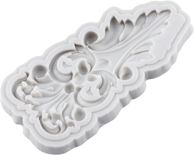 TAOXIBEI Baroque Silicone Molds Curlicues Scroll Lace Border Relief Polymer Clay Mold for DIY Crafts Epoxy Resin Casting Air Dry Polymer Clay Plaster Jewelry Making - Image 5